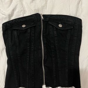 zara denim corset